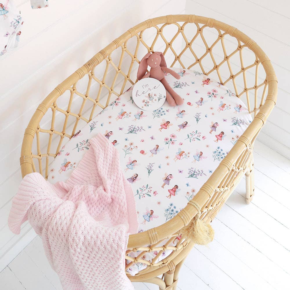 Fairy Garden Organic Bassinet Sheet / Change Pad Cover