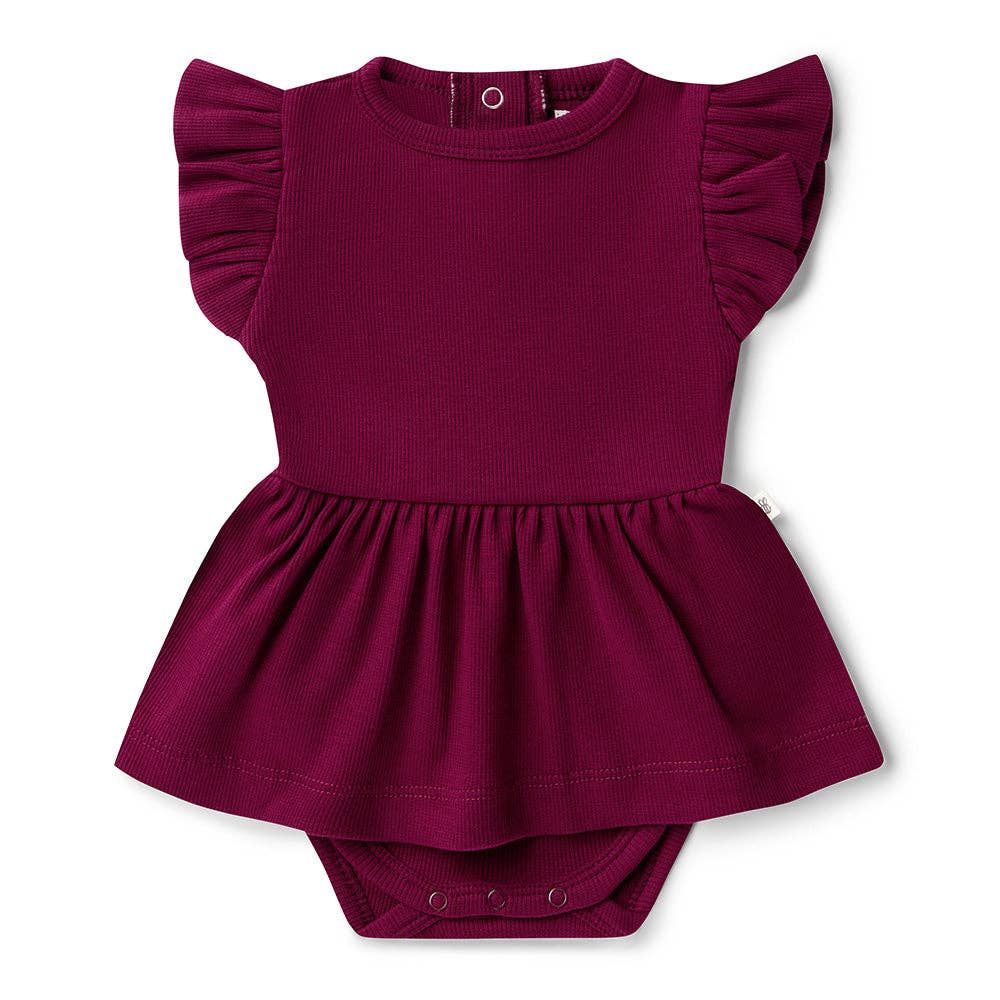 Raspberry Short Sleeve Organic Dress