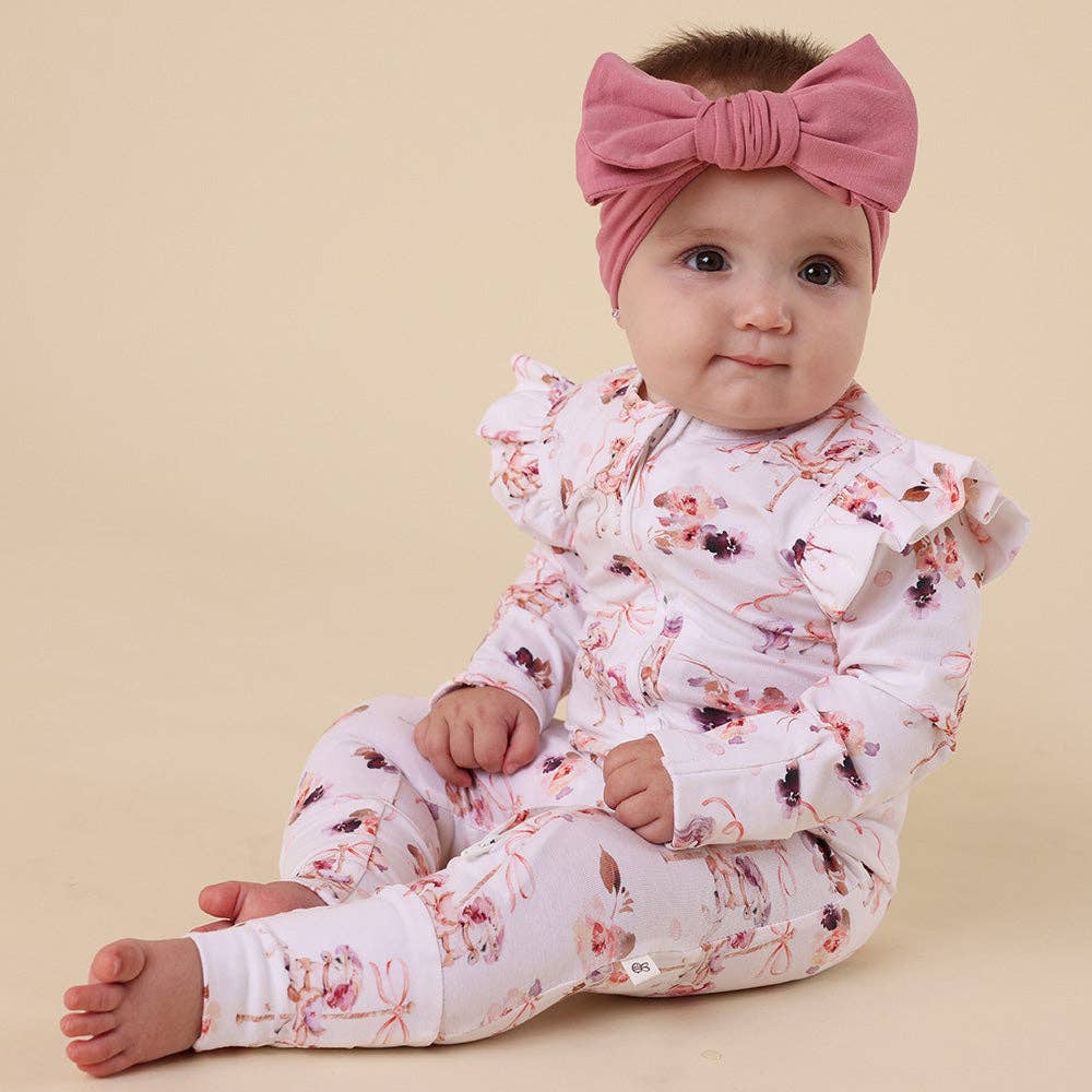 Carousel Organic Snugglesuit Convertible Romper with Frill
