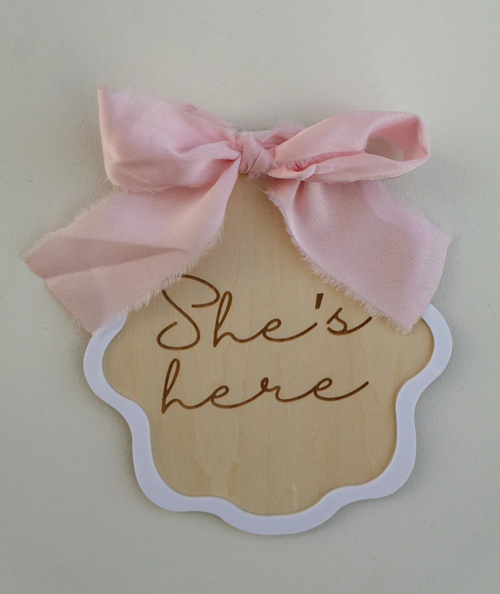 SHE'S HERE PINK BOW