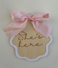 SHE'S HERE PINK BOW