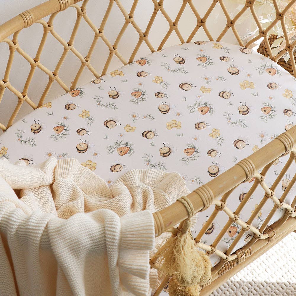 Bumblebees Organic Bassinet Sheet / Change Pad Cover