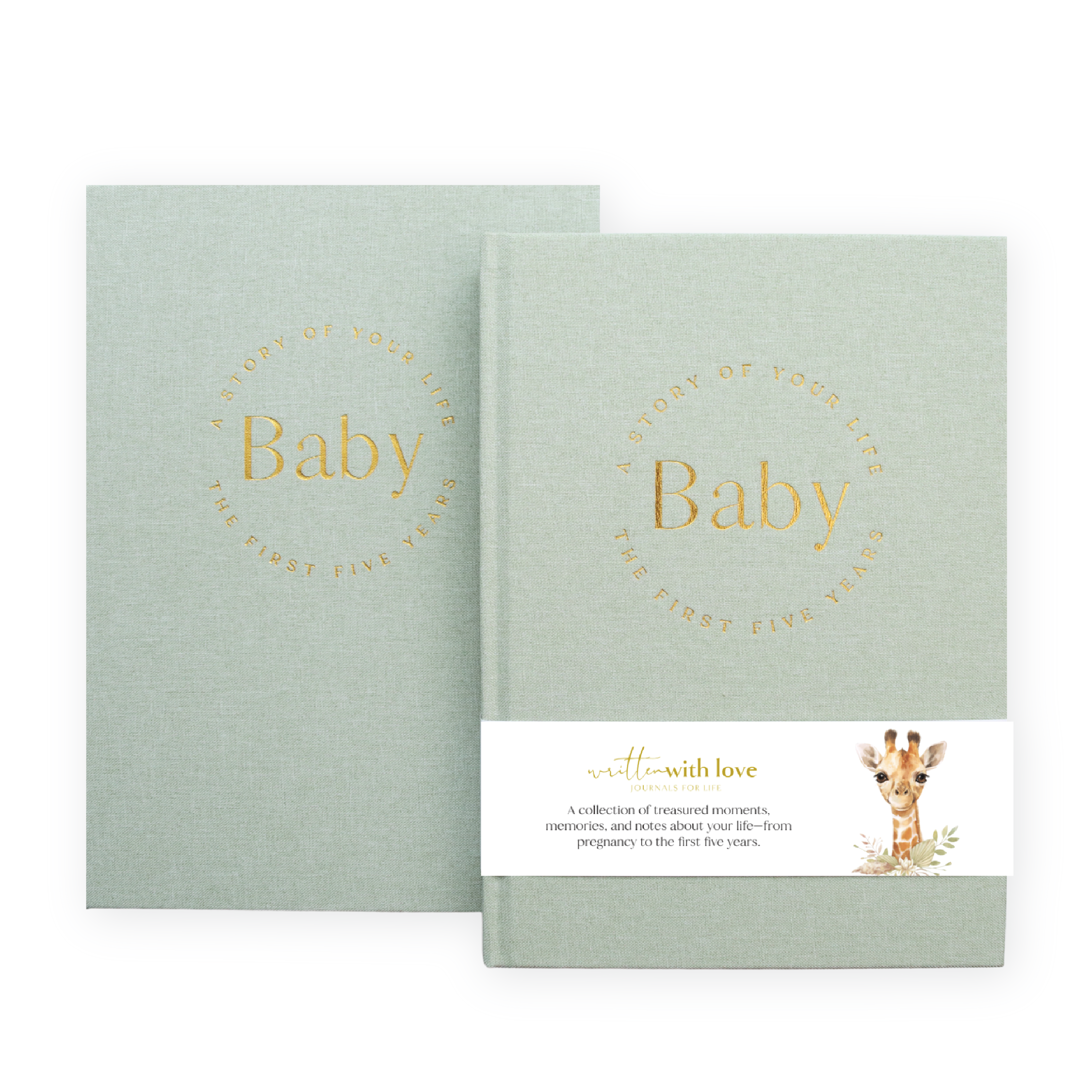 Baby Memory Book - Pregnancy to 5 Years - Sage Green - Boxed