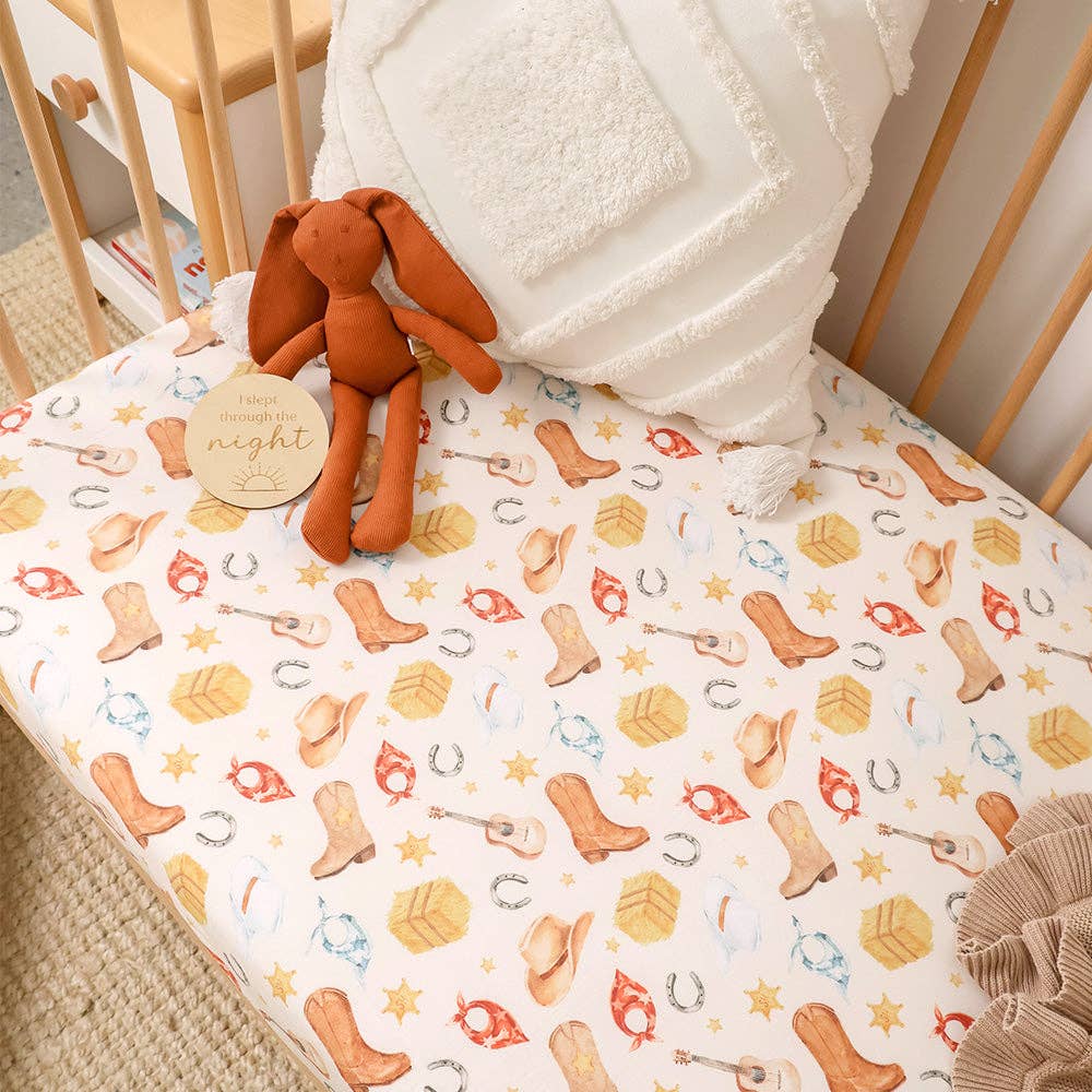 Cowboys Organic Fitted Cot Sheet