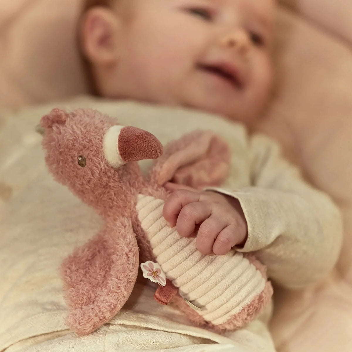 Safari Friends Squeaker with Rattle Flamingo