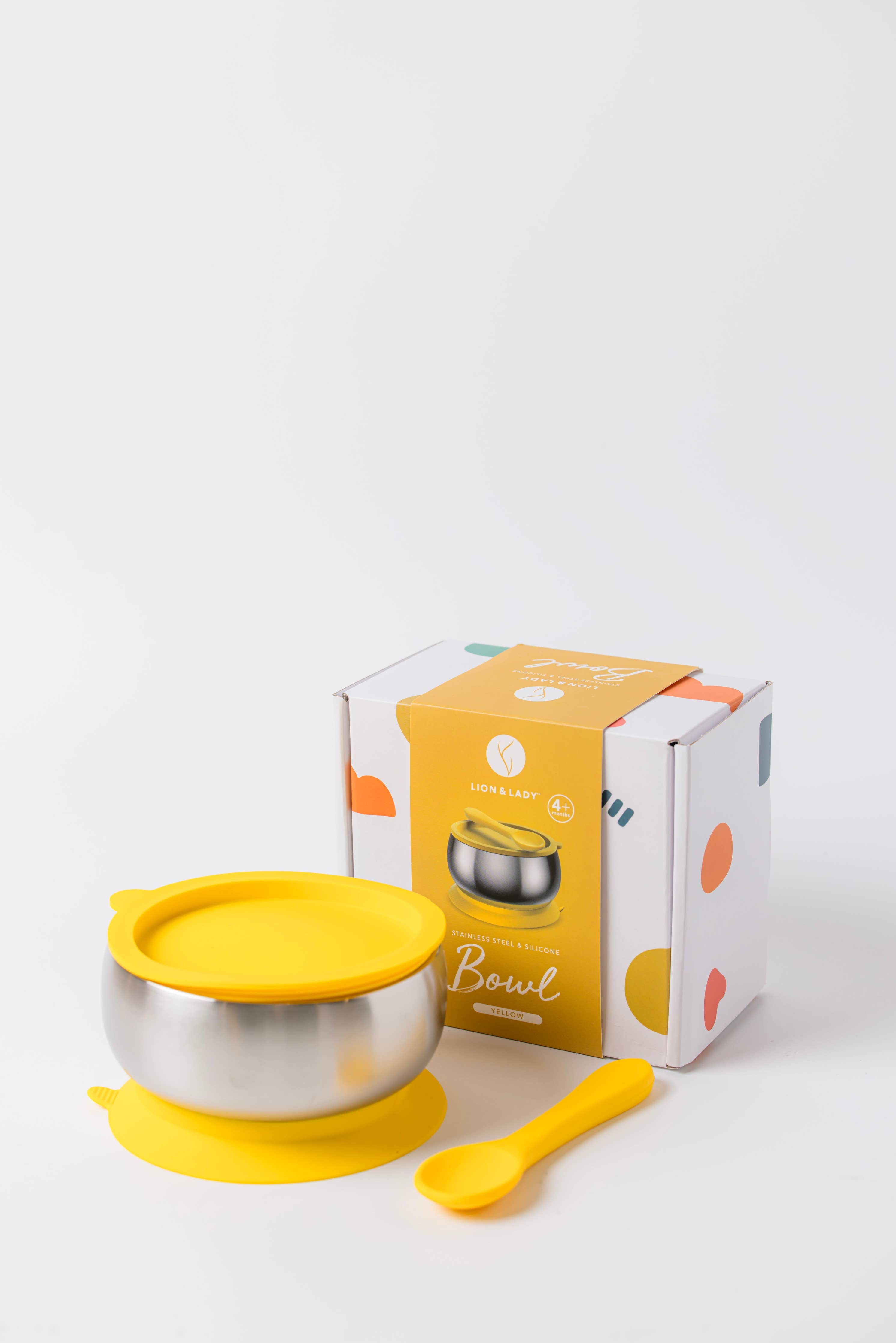 18/8 Stainless Steel Feeding Bowl with silicone suction base
