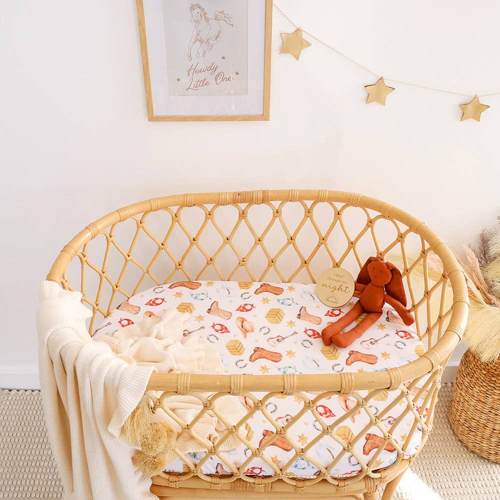 Cowboys Organic Bassinet Sheet / Change Pad Cover