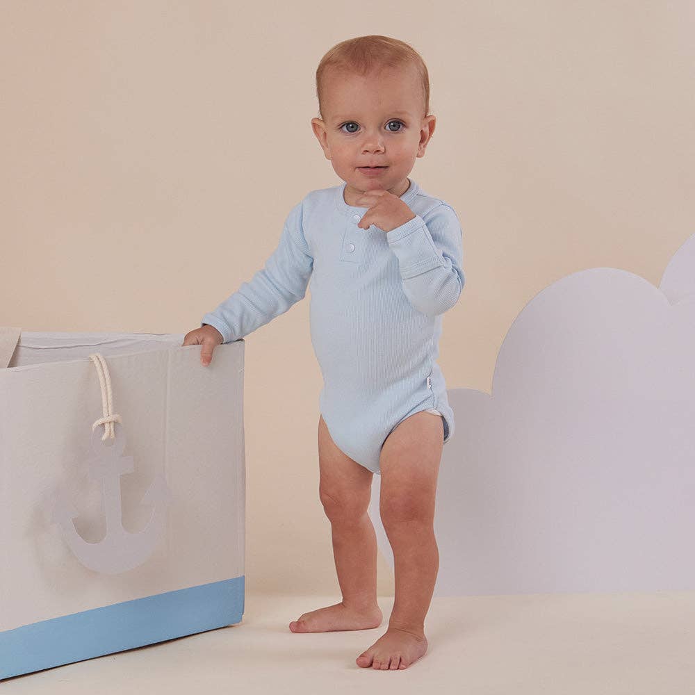 Baby Blue Long Sleeve Organic Bodysuit