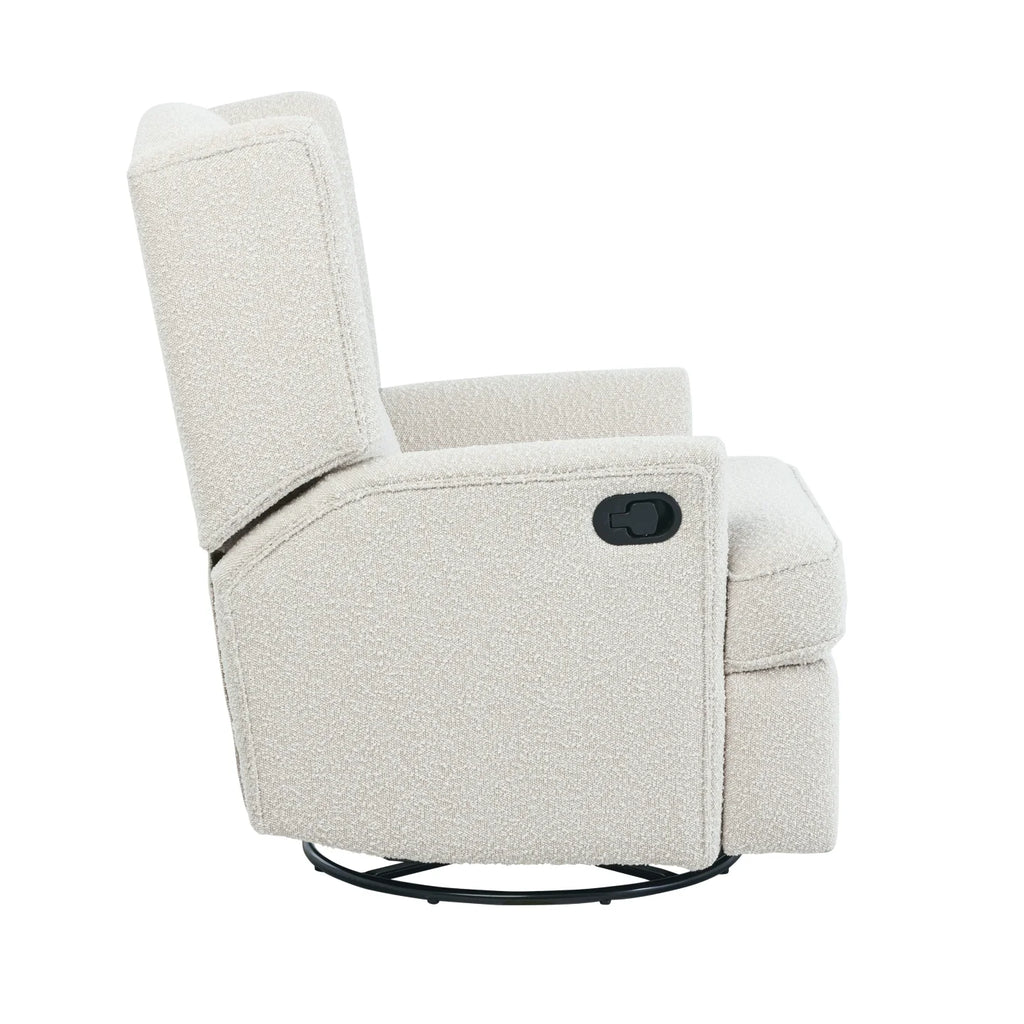 Chelsea Recliner Glider Chair in Vanilla Bouclé