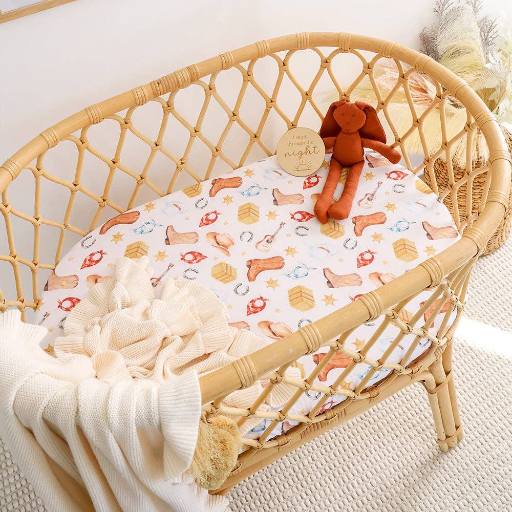 Cowboys Organic Bassinet Sheet / Change Pad Cover