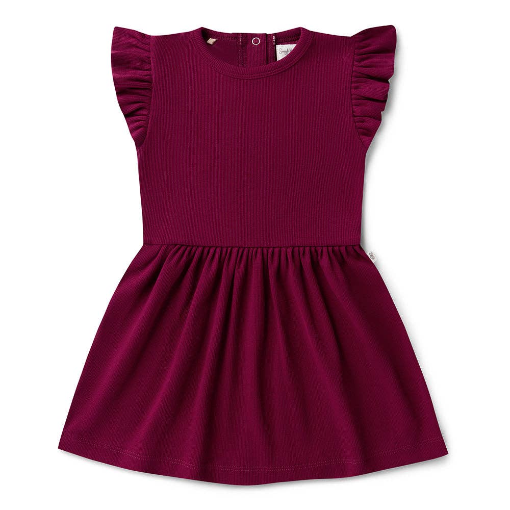 Raspberry Short Sleeve Organic Dress