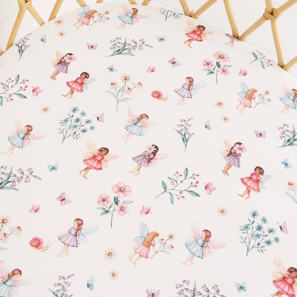 Fairy Garden Organic Bassinet Sheet / Change Pad Cover