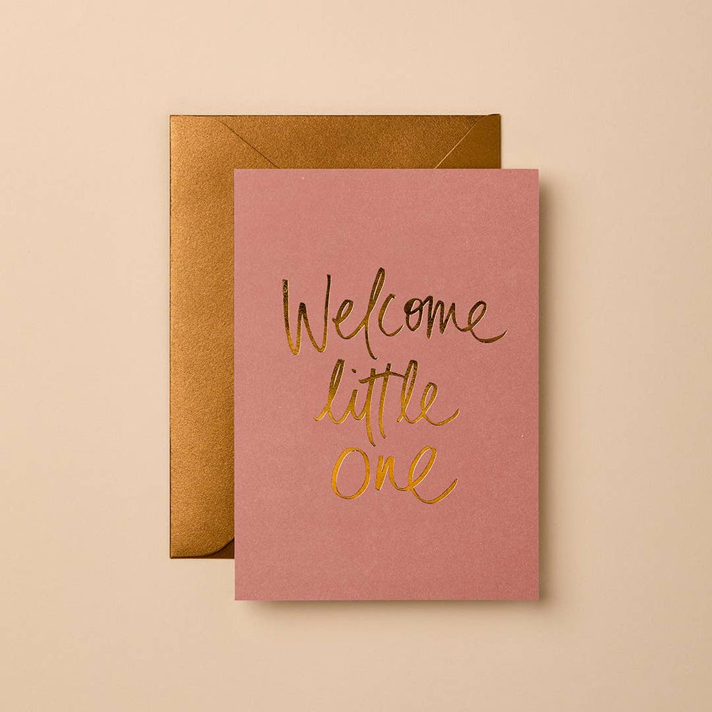 WELCOME LITTLE ONE CARD - ROSE