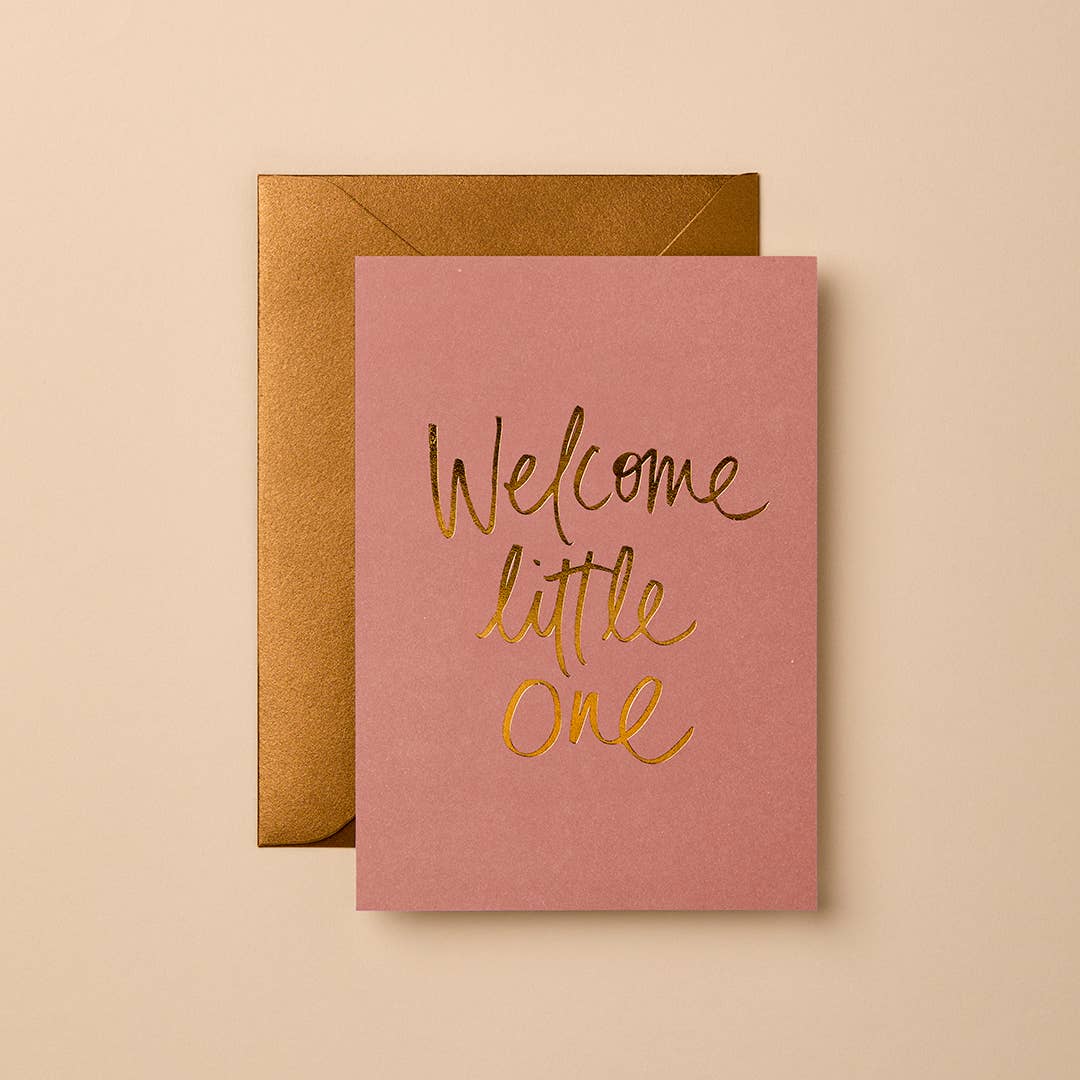 WELCOME LITTLE ONE CARD - ROSE