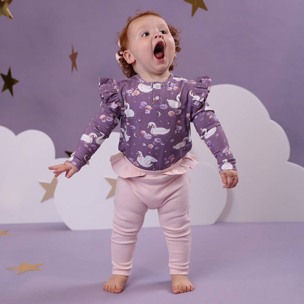 Baby Pink Organic Pants with Frill