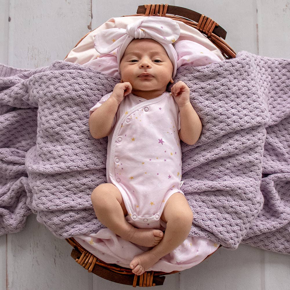Twinkle Short Sleeve Organic Kimono Bodysuit