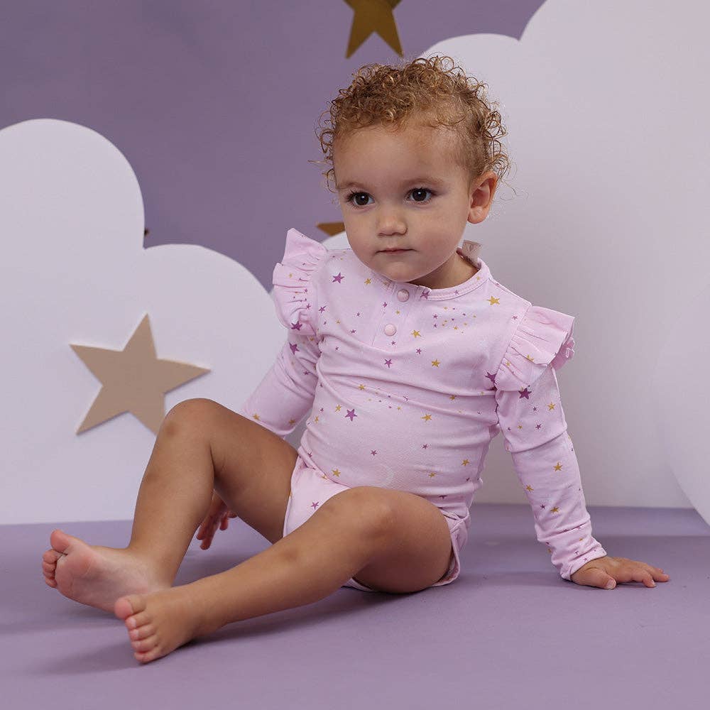 Twinkle Long Sleeve Organic Bodysuit with Frill