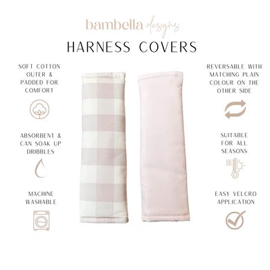 Harness Covers | Blush Gingham