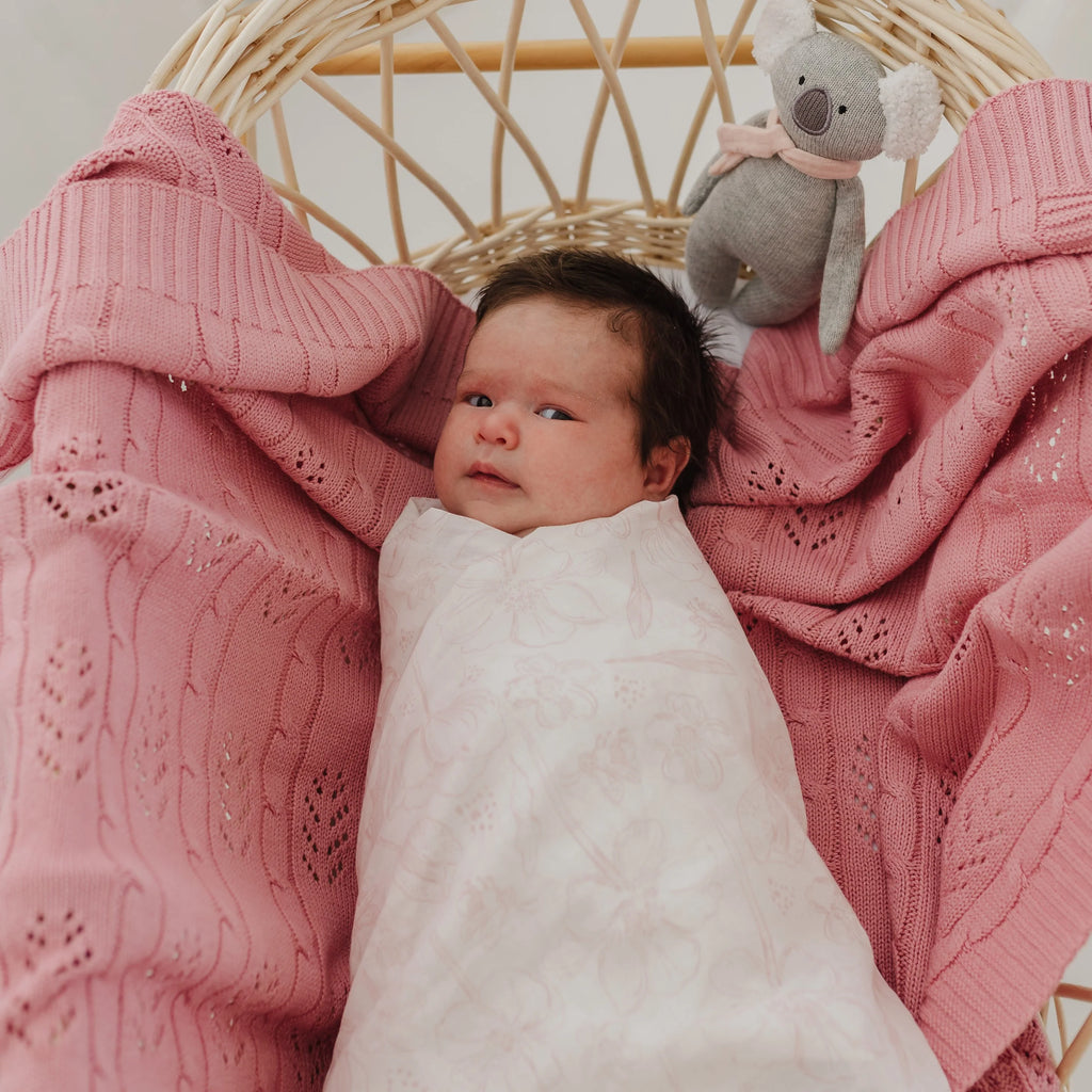 Botanical Muslin Wrap & Pram Clip Set