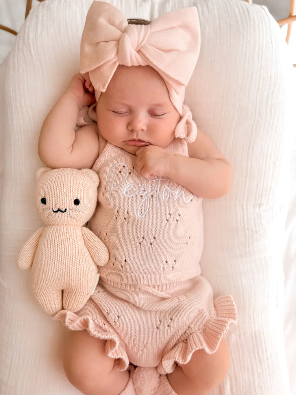 POINTELLE FRILL SET | BABY PINK - 0000 NEWBORN