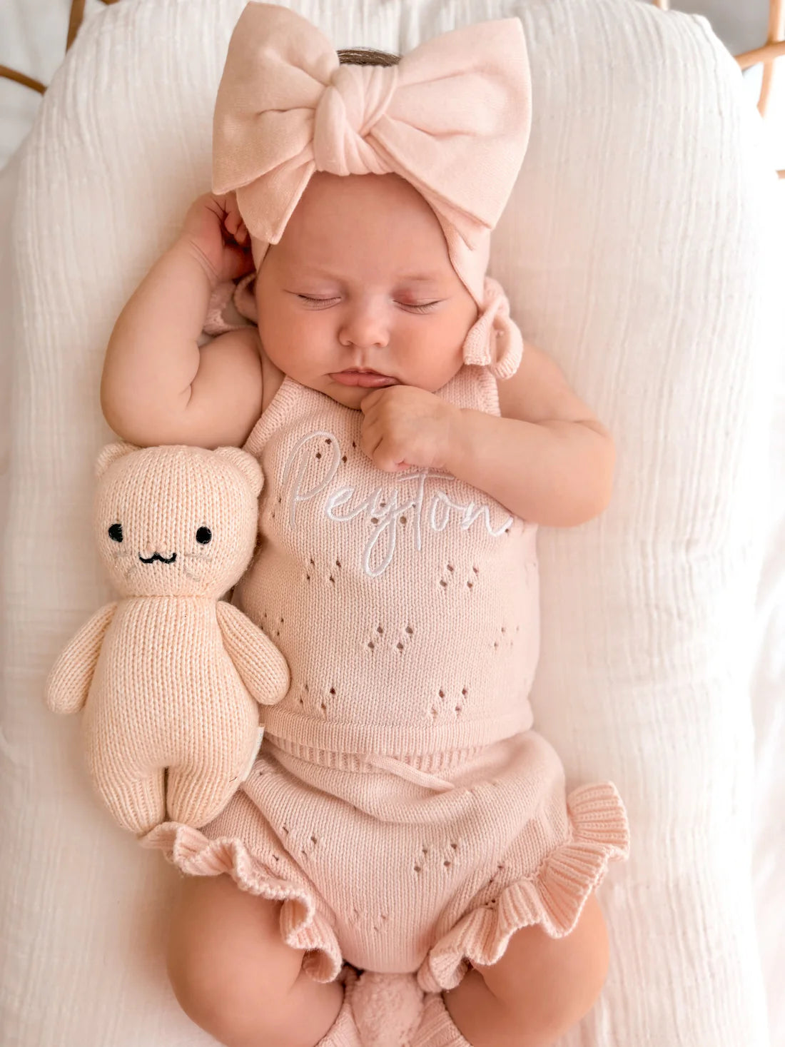 POINTELLE FRILL SET | BABY PINK - 0000 NEWBORN