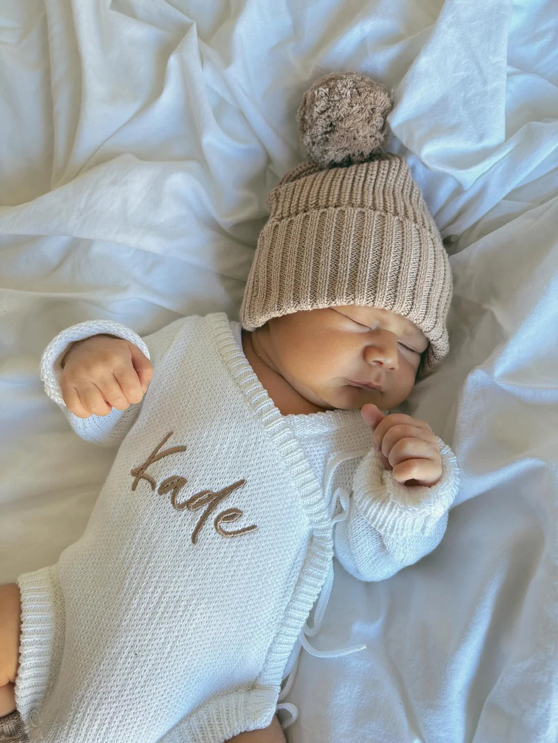 CUFF KNIT BEANIE | TEDDY BROWN - 0-3 MONTHS