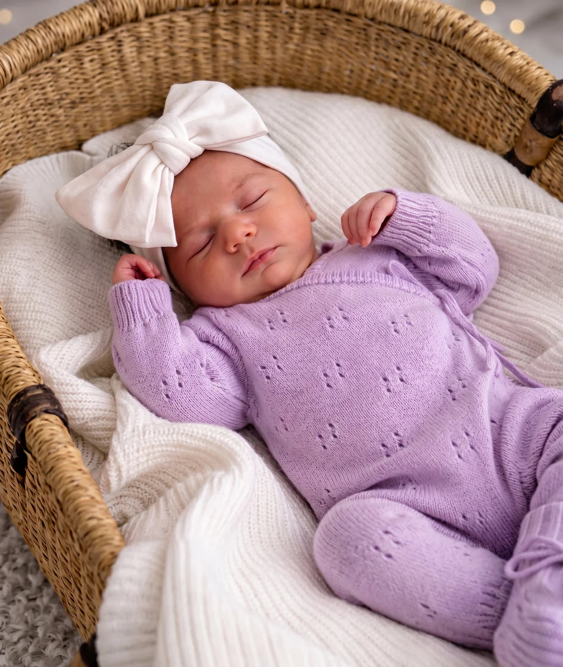 POINTELLE LONG ROMPER | ORCHID | 0000 NEWBORN