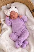 POINTELLE LONG ROMPER | ORCHID | 0000 NEWBORN