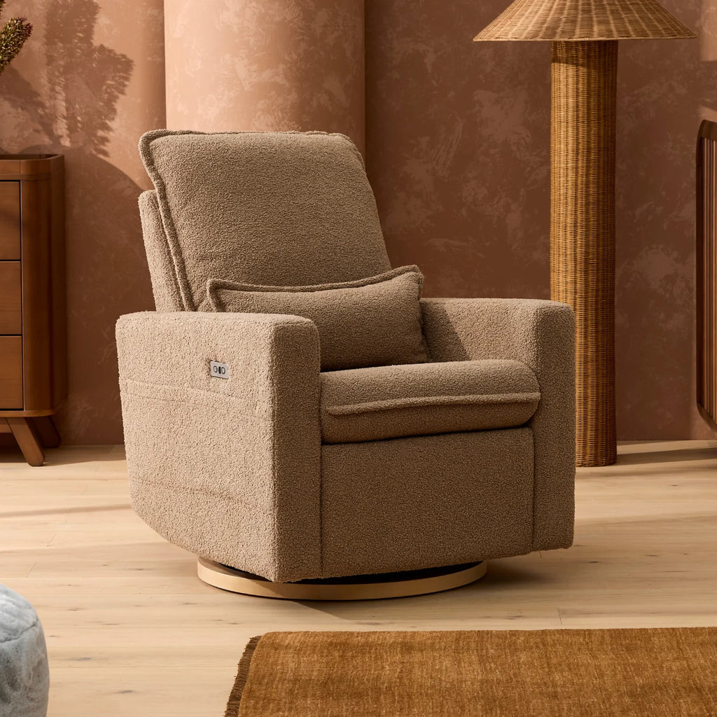 Frankie Electric Recliner/Glider Chair - Mocha Teddy