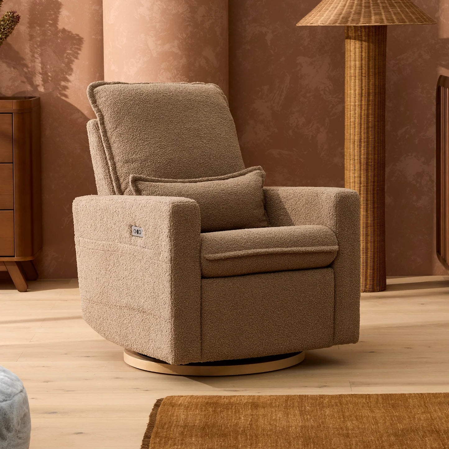 Frankie Electric Recliner/Glider Chair - Mocha Teddy