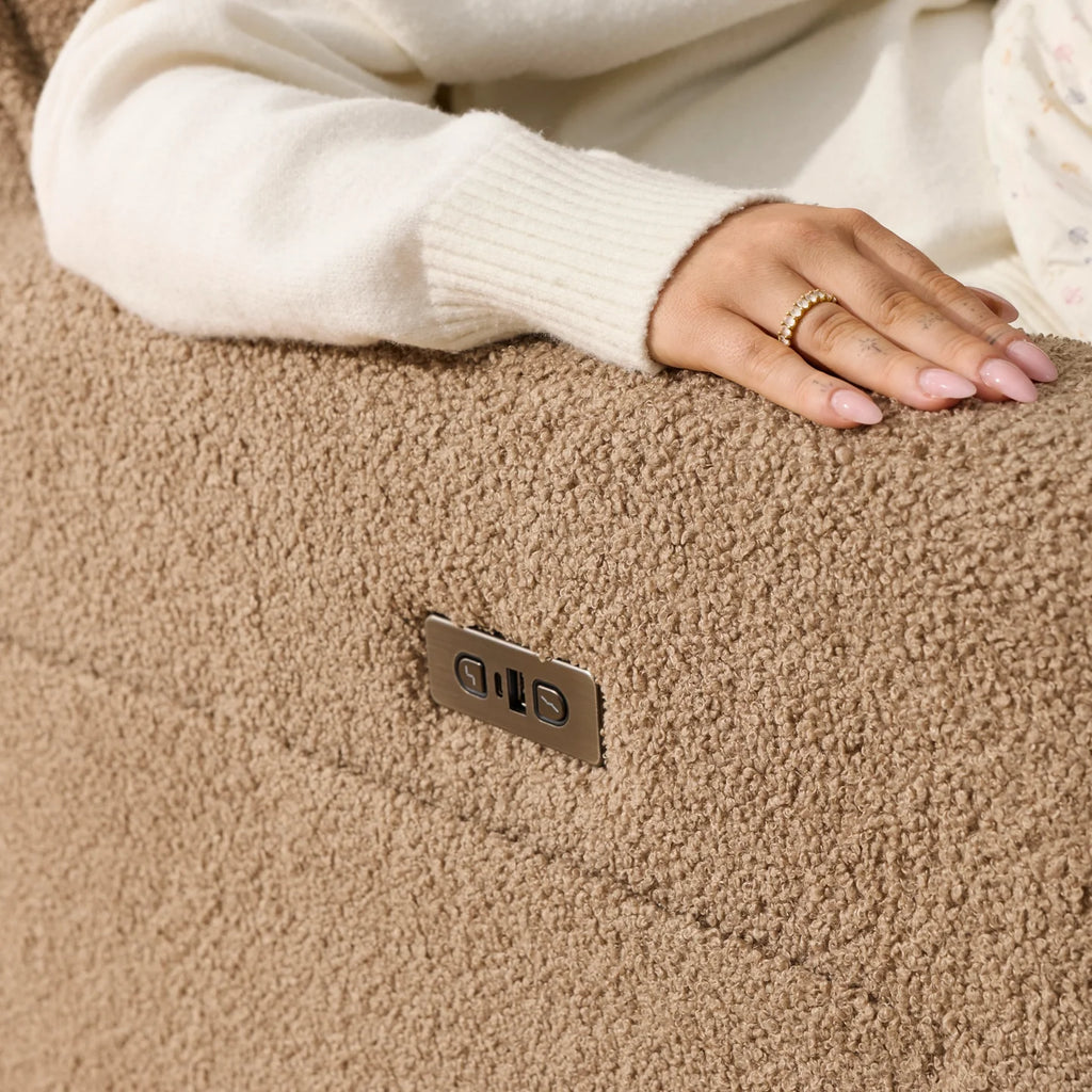 Frankie Electric Recliner/Glider Chair - Mocha Teddy