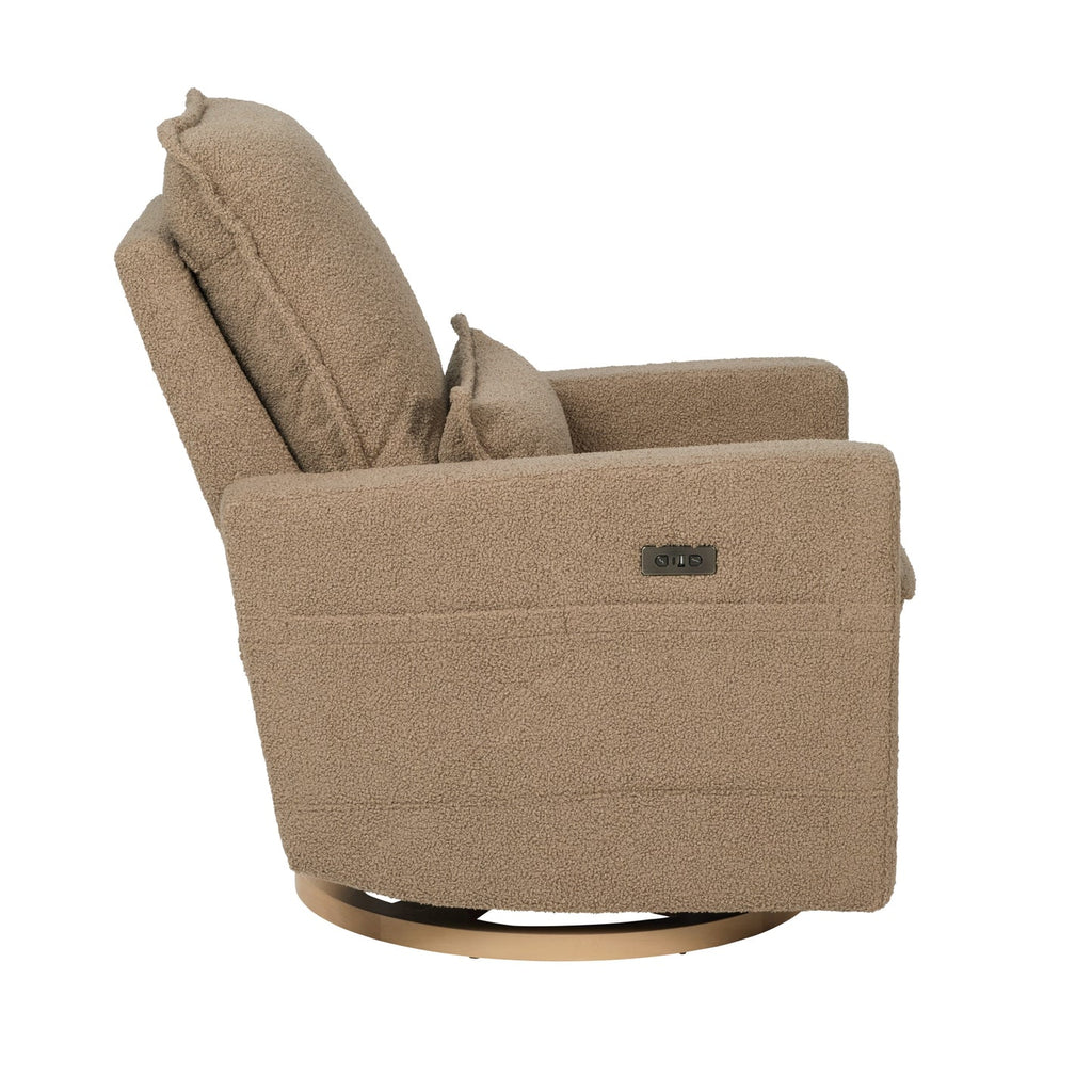 Frankie Electric Recliner/Glider Chair - Mocha Teddy