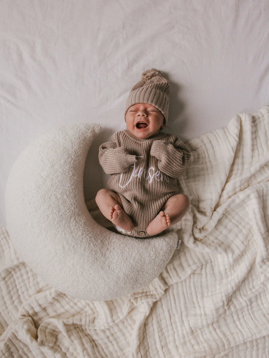 CUFF KNIT BEANIE | TEDDY BROWN - 0-3 MONTHS