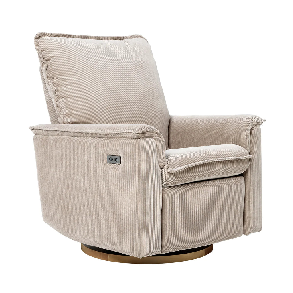 PRE SALE Louie Electric Recliner Glider Nursery Chair - Taupe Corduroy