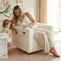 Frankie Electric Recliner/Glider Chair - Coconut Teddy