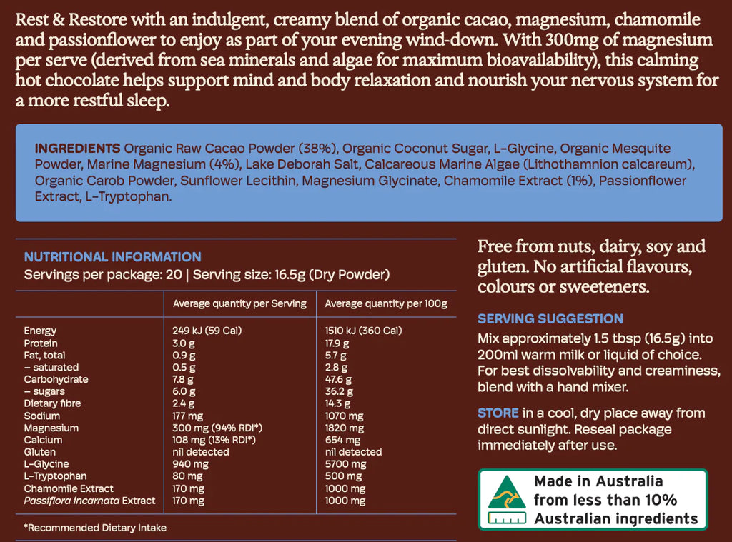 Magnesium & Chamomile Malt Hot Chocolate