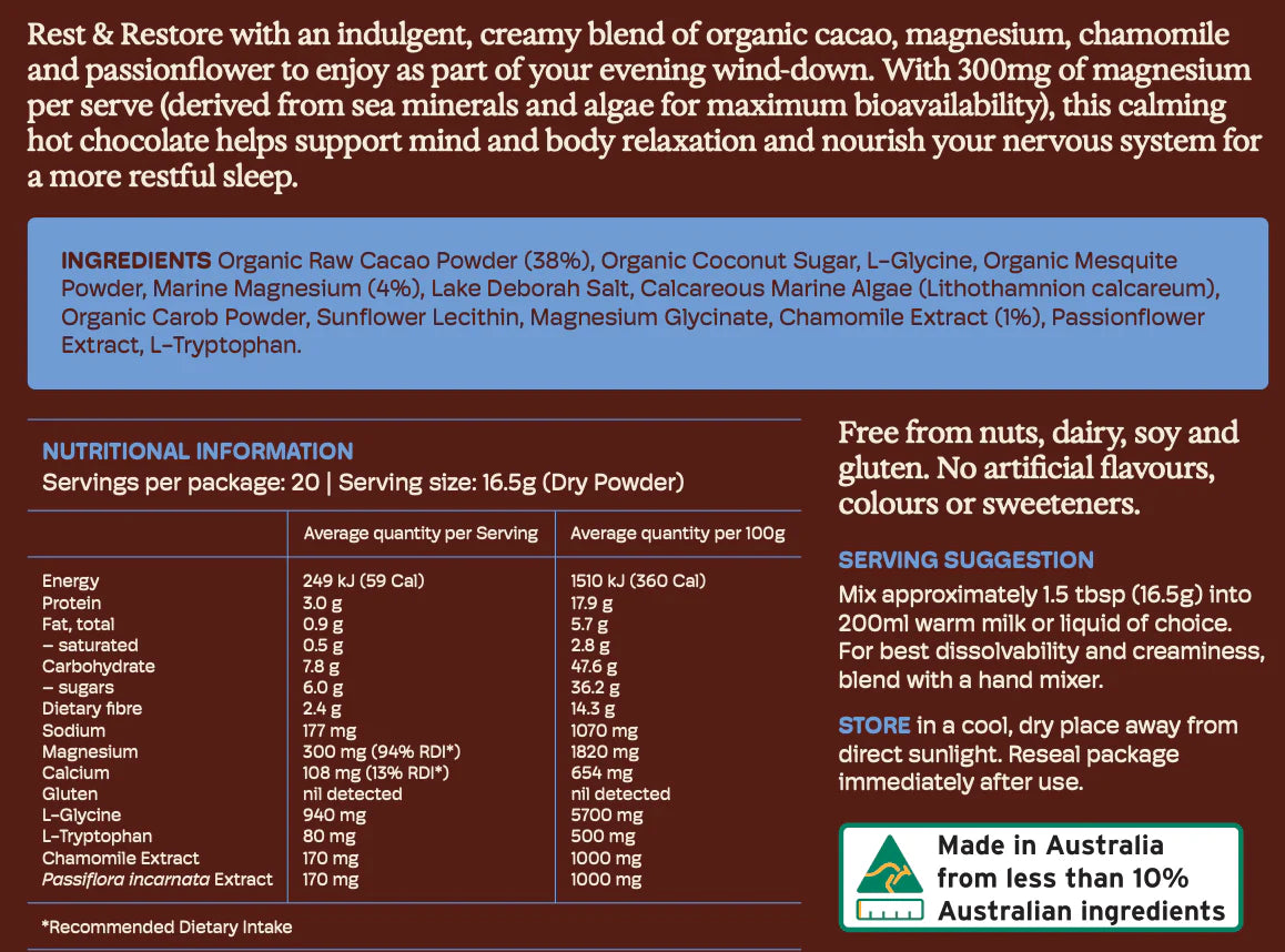 Magnesium & Chamomile Malt Hot Chocolate