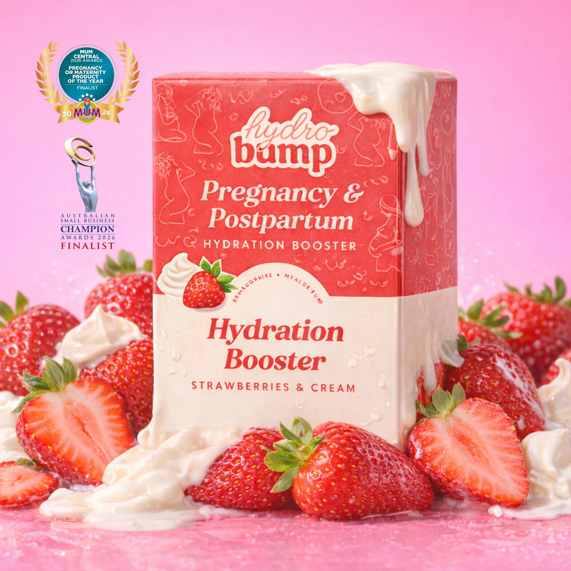 Strawberries + Cream Hydration Booster  | Pregnancy, Breastfeeding & Postpartum Hydration Powder
