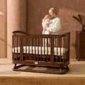 Luca Sustainable Timber Cot in Walnut PRE ORDER ETA LATE JULY