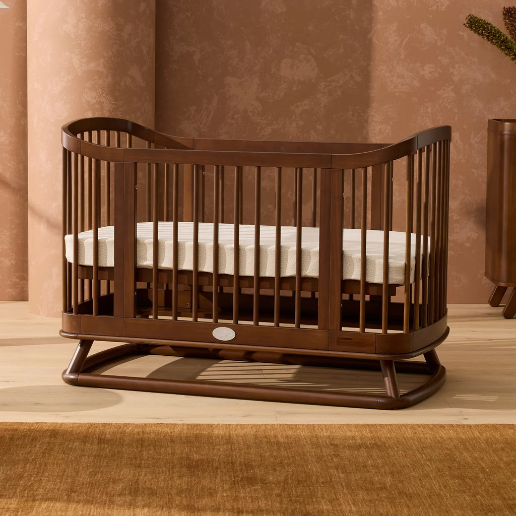 Luca Sustainable Timber Cot in Walnut PRE ORDER ETA LATE JULY