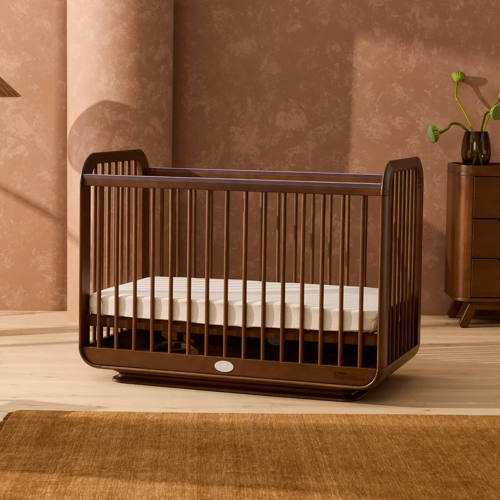 Ollie Sustainable Timber Cot in Walnut PRE ORDER LATE JULY