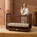 Ollie Sustainable Timber Cot in Walnut PRE ORDER LATE JULY