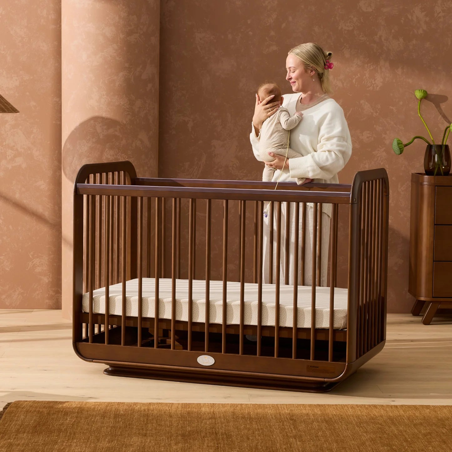Ollie Sustainable Timber Cot in Walnut PRE ORDER LATE JULY