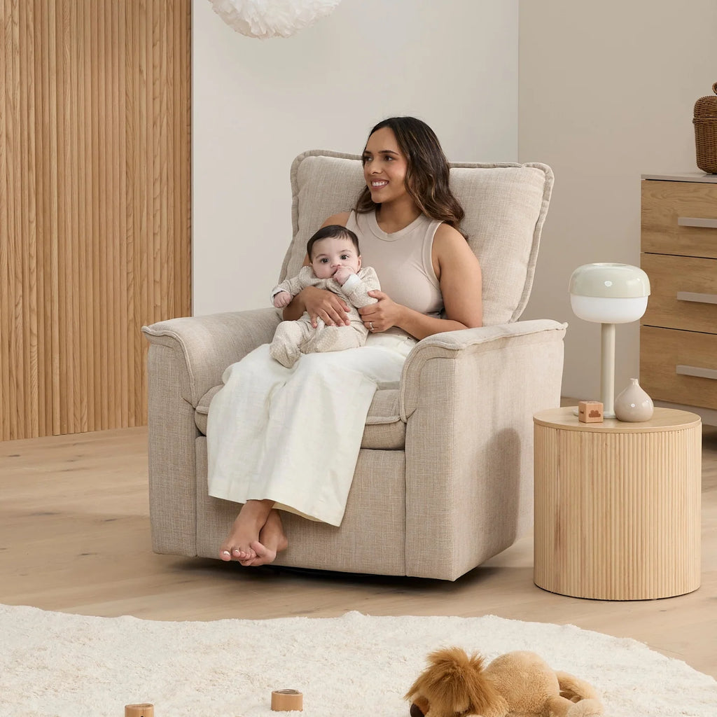 Louie Manual Recliner/Glider Chair - Latte