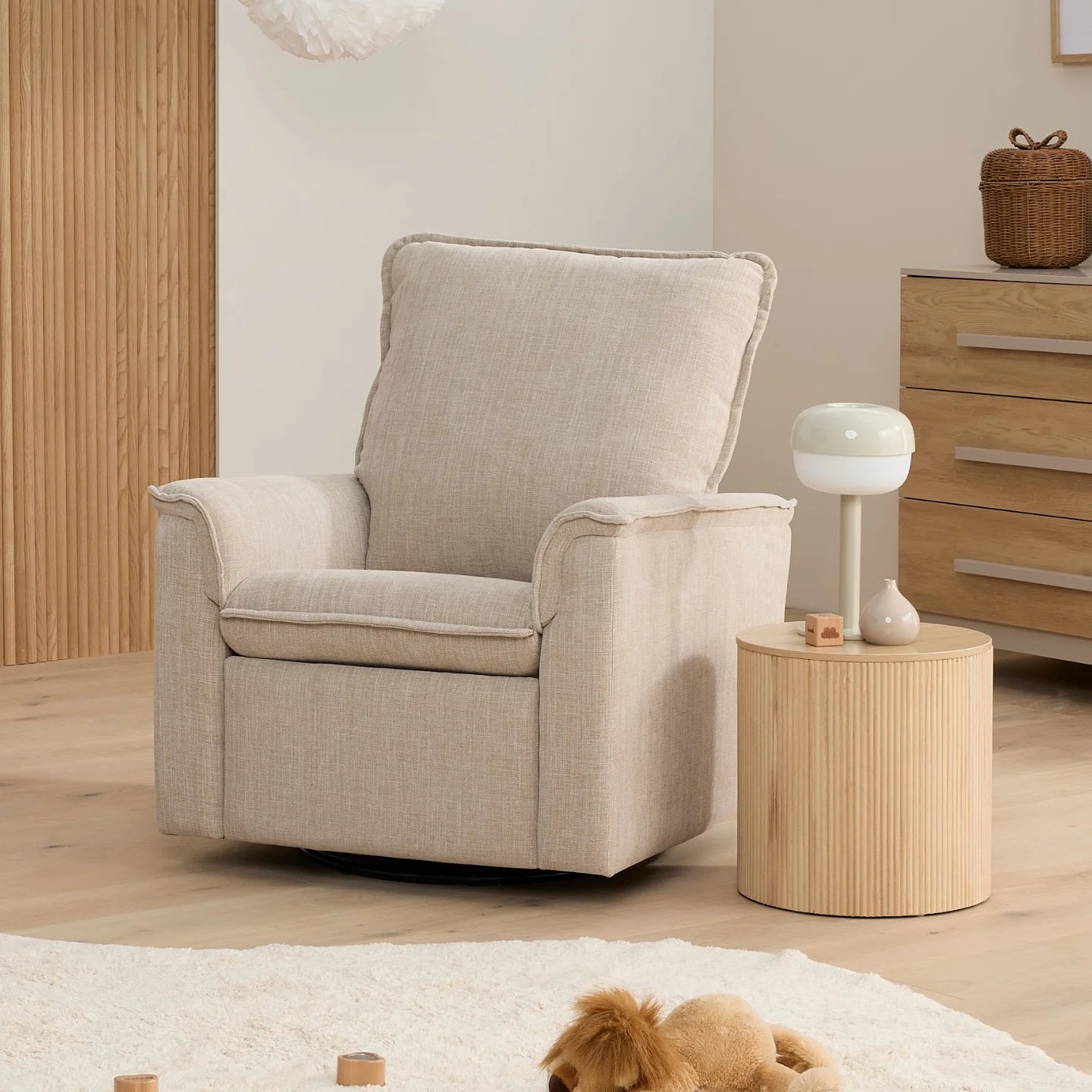 Louie Manual Recliner/Glider Chair - Latte