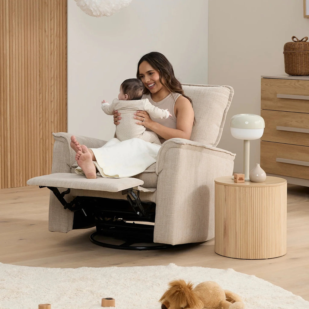 Louie Manual Recliner/Glider Chair - Latte