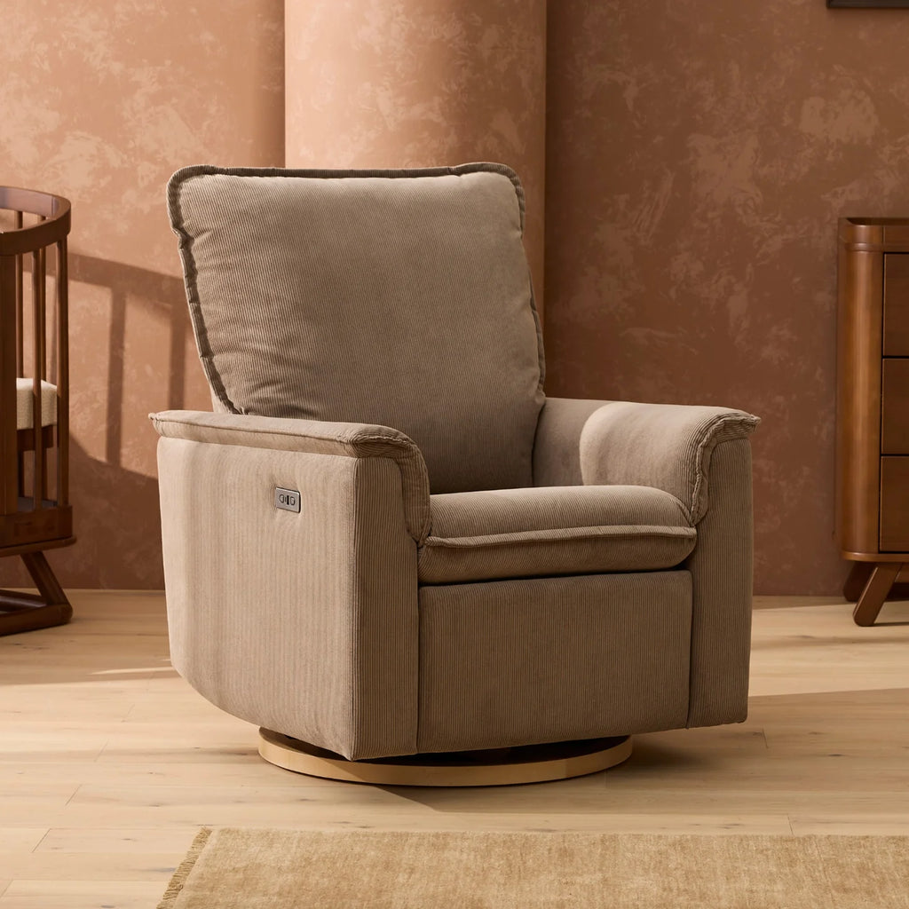 PRE SALE Louie Electric Recliner Glider Nursery Chair - Mocha Corduroy