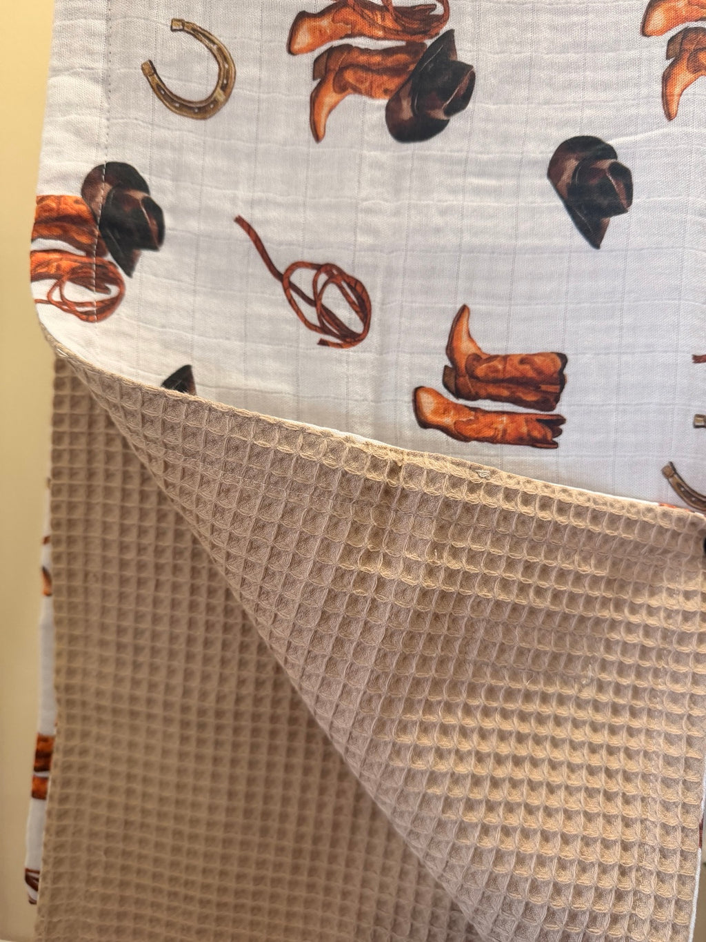 babi collective Reversible Waffle Blanket | Little Wrangler