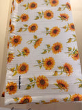 babi collective Reversible Waffle Blanket | Sunflower Fields