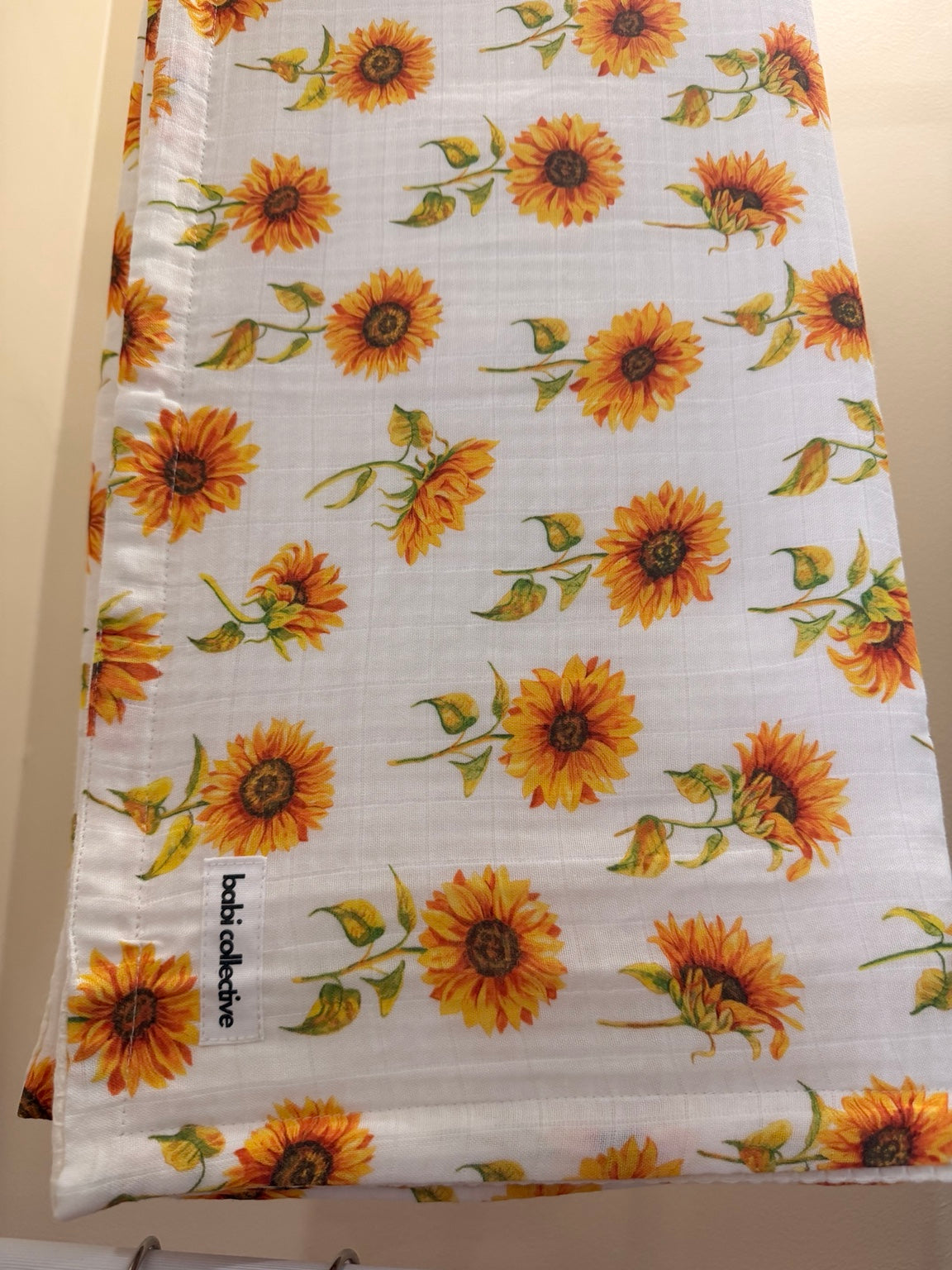 babi collective Reversible Waffle Blanket | Sunflower Fields